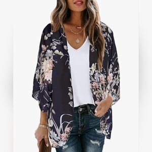 Tres Bien Floral Kimono Cardigan Size M,L
